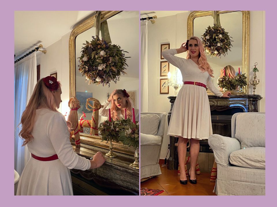 White long sleeve dress Size 46