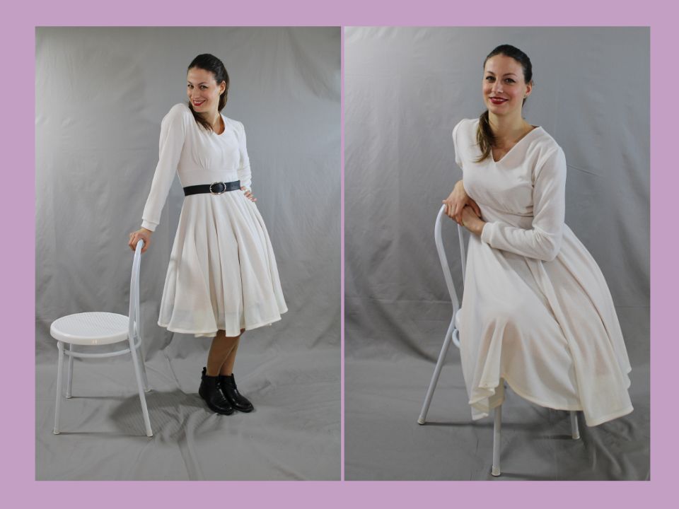 White long sleeve dress Size 46