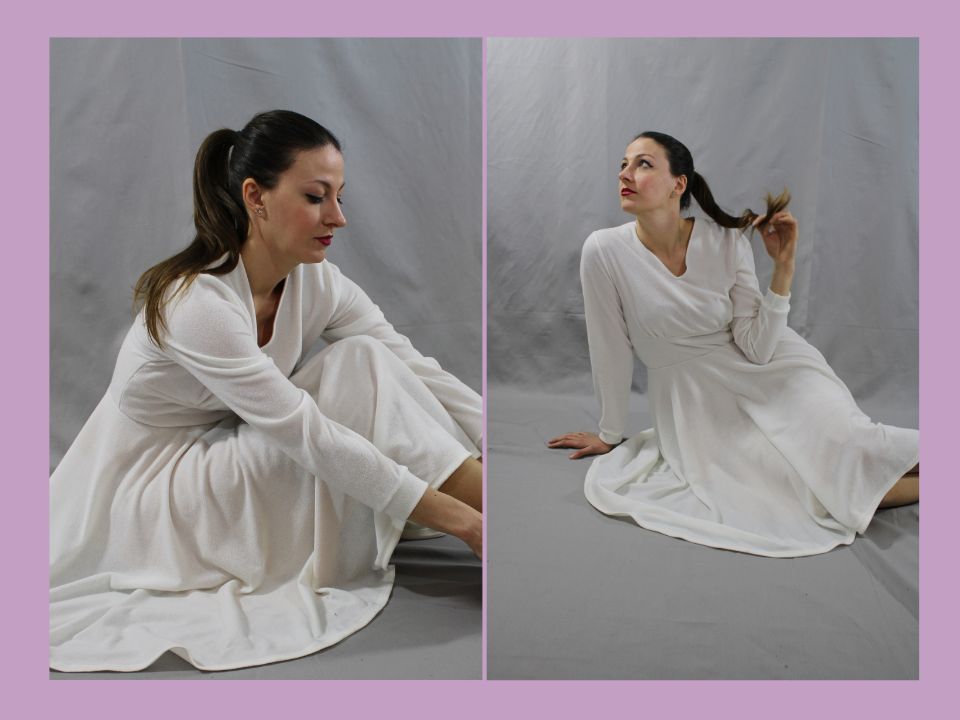 White long sleeve dress Size 46