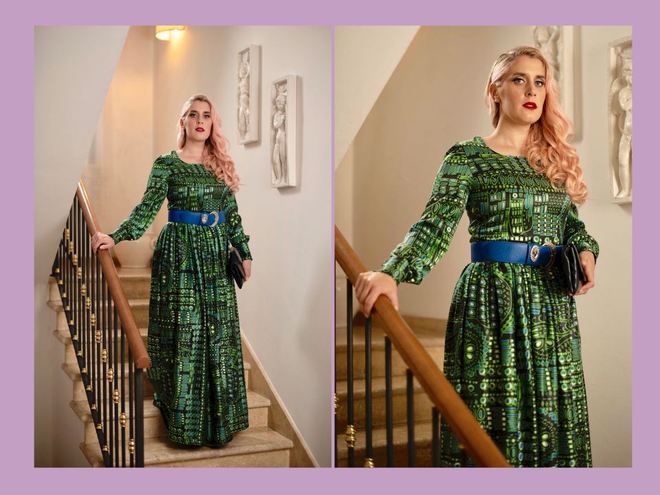 Long silk dress Size 46