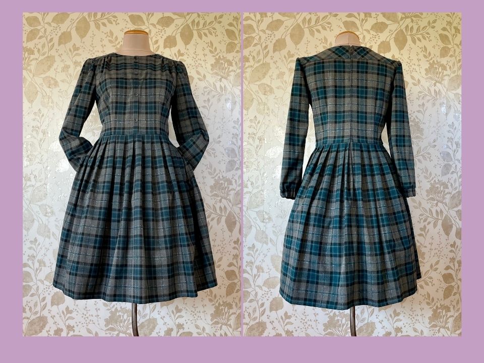 Tartan crew neck dress