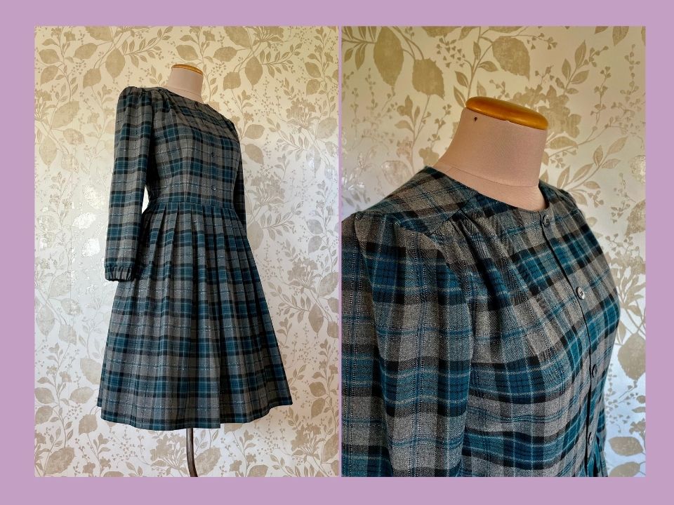 Tartan crew neck dress