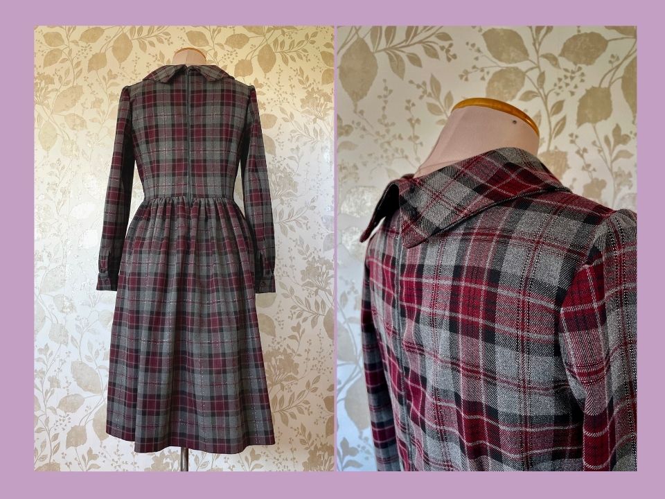 Tartan dress with donut neck Size 44