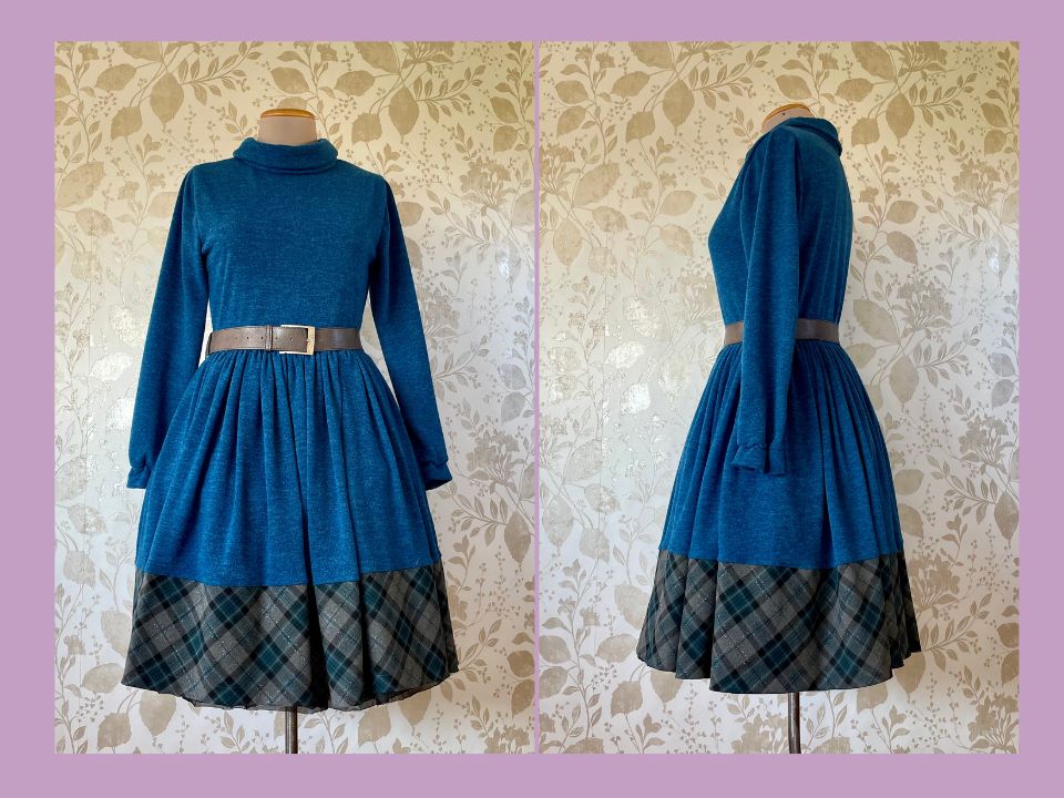 Dress with cowl neck