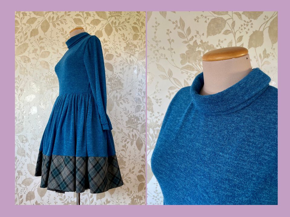 Dress with cowl neck