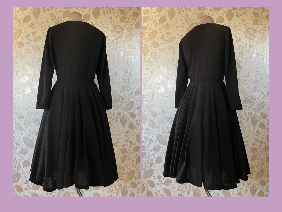 Dress with square neckline and full skirt