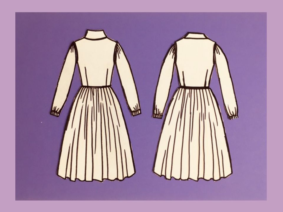 Dress with cowl neck